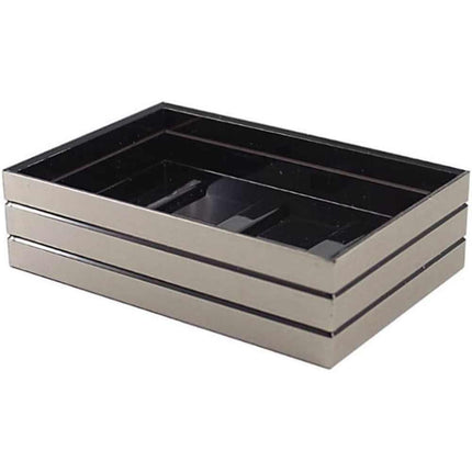Accessori bagno a righe stile moderno argento dispenser sapone bicchiere porta spazzolino piattino portasapone - enzoled