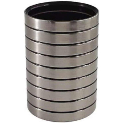 Accessori bagno a righe stile moderno argento dispenser sapone bicchiere porta spazzolino piattino portasapone - enzoled