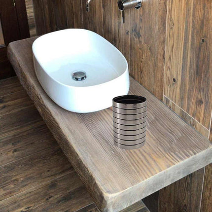 Accessori bagno a righe stile moderno argento dispenser sapone bicchiere porta spazzolino piattino portasapone - enzoled