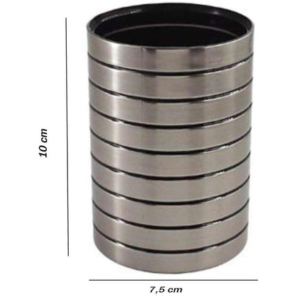 Accessori bagno a righe stile moderno argento dispenser sapone bicchiere porta spazzolino piattino portasapone - enzoled