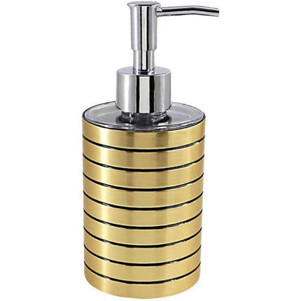 Accessori bagno a righe stile moderno oro dispenser sapone bicchiere porta spazzolino piattino portasapone - enzoled