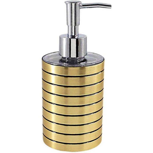 Accessori bagno a righe stile moderno oro dispenser sapone bicchiere porta spazzolino piattino portasapone - enzoled