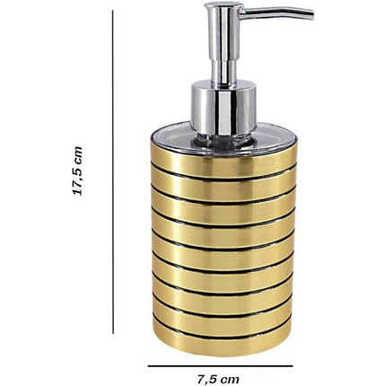 Accessori bagno a righe stile moderno oro dispenser sapone bicchiere porta spazzolino piattino portasapone - enzoled