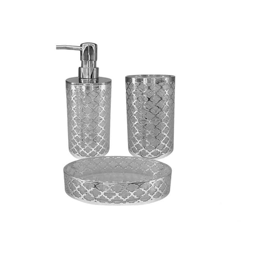 Accessori Bagno argento stile barocco con Dispenser Sapone Bicchiere portaspazzolino piattino portasapone - enzoled