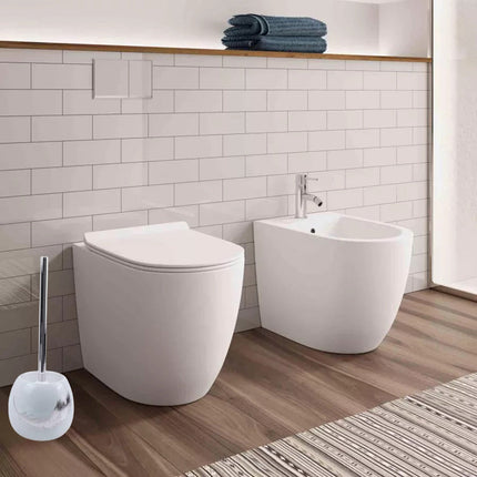 Accessori bagno dispenser sapone piattino porta sapone Bicchiere portaspazzolino scopino con piume argento - enzoled