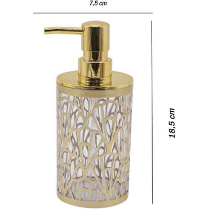 Accessori Bagno oro stile contemporaneo con Dispenser Sapone Bicchiere portaspazzolino piattino portasapone - enzoled