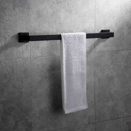 Accessori da bagno acciaio nero porta asciugamani porta sapone porta phone scopino porta spazzolino fissaggio con viti o senza viti biadesivo accessori arredo bagno - enzoled