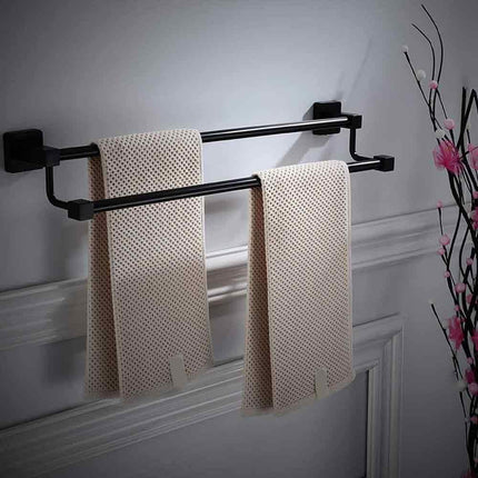 Accessori da bagno acciaio nero porta asciugamani porta sapone porta phone scopino porta spazzolino fissaggio con viti o senza viti biadesivo accessori arredo bagno - enzoled