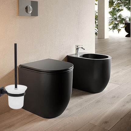 Accessori da bagno acciaio nero porta asciugamani porta sapone porta phone scopino porta spazzolino fissaggio con viti o senza viti biadesivo accessori arredo bagno - enzoled
