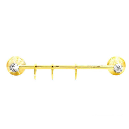 Appendino 3 ganci per accappatoio asciugamani da Bagno da Muro in acciaio oro con punto luce cristallo in acrilico accessori bagno - enzoled