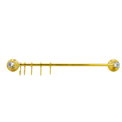 Appendino 5 ganci per accappatoio asciugamani da Bagno da Muro in acciaio oro con punto luce cristallo in acrilico accessori bagno - enzoled