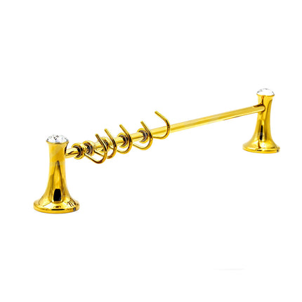 Appendino 5 ganci per accappatoio asciugamani da Bagno da Muro in acciaio oro con punto luce cristallo in acrilico accessori bagno - enzoled