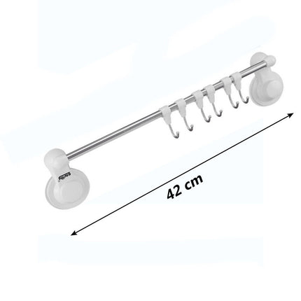 Appendino con ventosa con 6 ganci per bagno e cucina porta utensili asciugamani organizer da muro - enzoled