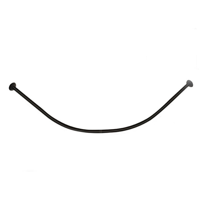 Bastone per tenda doccia universale curvo con aste 90x90 cm nero asta per tende arredo bagno - enzoled