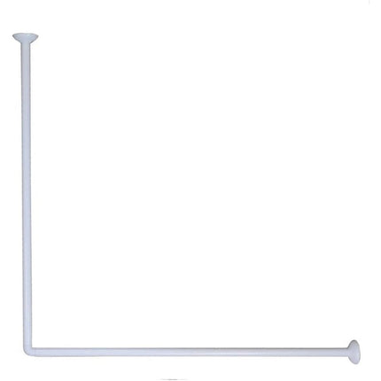 Bastone per tenda doccia universale regolabile angolare aste 80x80 cm bianco - enzoled