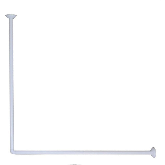 Bastone per tenda doccia universale regolabile angolare aste 80x80 cm bianco - enzoled