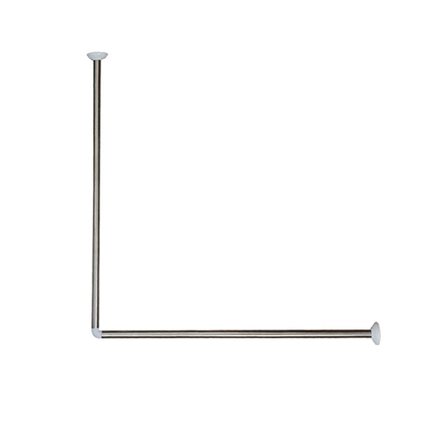 Bastone per tenda doccia universale regolabile angolare con aste 80 cm argento asta per tende - enzoled