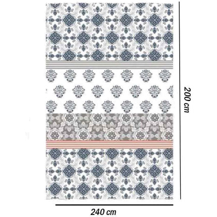 Tenda per doccia vasca da bagno impermeabile pvc 12 ganci decorata stile mosaico 200x240 cm - enzoled