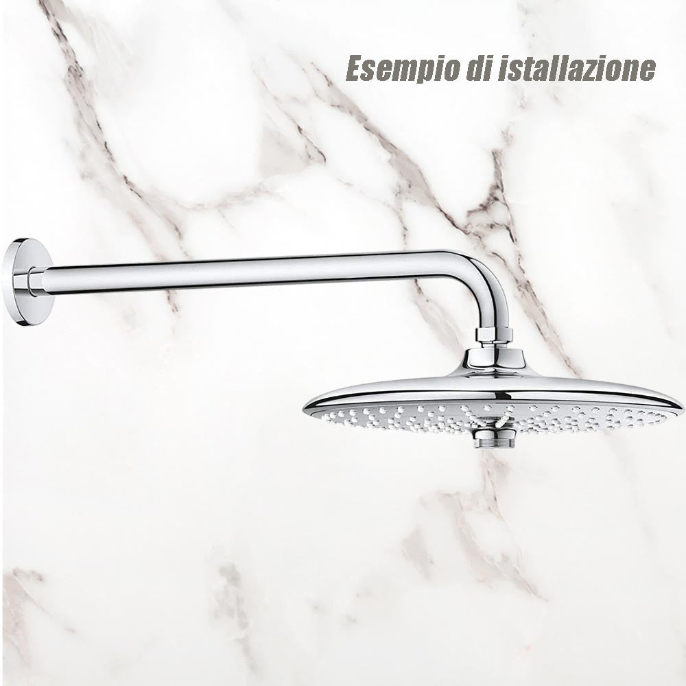 Braccio per soffione doccia a parete supporto universale a muro asta per docce 20 30 35 cm - enzoled