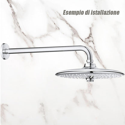 Braccio per soffione doccia a parete supporto universale a muro asta per docce 20 30 35 cm - enzoled