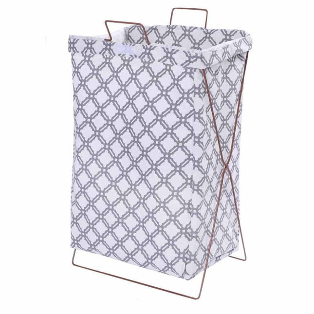 Cesto porta biancheria pieghevole sacca richiudibile per panni sporchi da bagno lavanderia 55x35x25 cm - enzoled