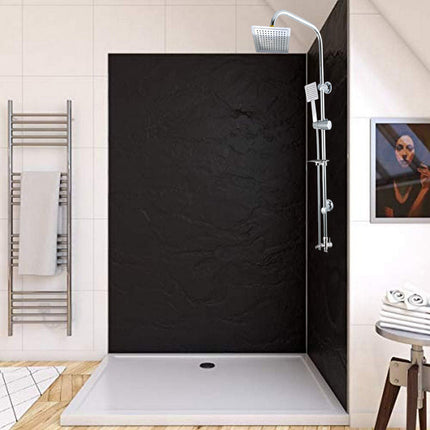 Colonna doccia da bagno moderna saliscendi con soffione quadrato doccetta telefono e portasapone per box doccia - enzoled