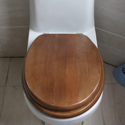 Copriwater universale in legno mdf tavoletta da bagno WC con cerniere resistente legno chiaro - enzoled