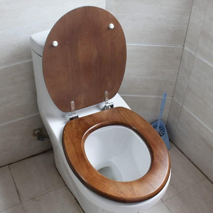 Copriwater universale in legno mdf tavoletta da bagno WC con cerniere resistente legno chiaro - enzoled