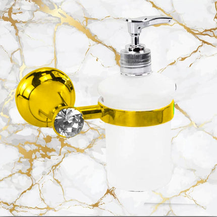 Dispenser per sapone liquido da Muro in acciaio vetro satinato porta sapone oro con punto luce cristallo in acrilico accessori bagno - enzoled