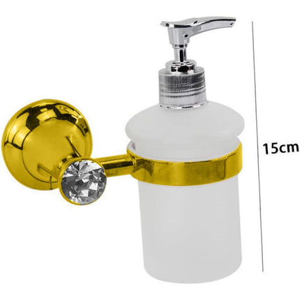 Dispenser per sapone liquido da Muro in acciaio vetro satinato porta sapone oro con punto luce cristallo in acrilico accessori bagno - enzoled