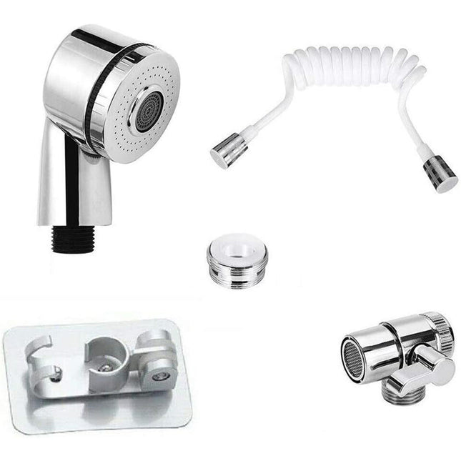 Doccia per rubinetto doccetta con tubo flessibile deviatore due vie soffione 2 modalità di getto pulsante - enzoled