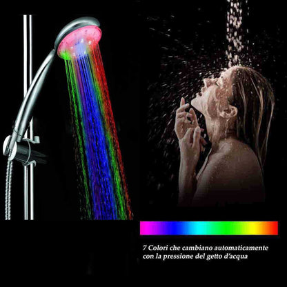 Soffione doccia con led rgb doccetta a telefono 20 e 25  cm cromoterapia doccia emozionale multicolore - enzoled