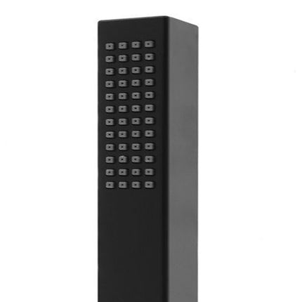 Doccino quadrato slim ultra moderno nero soffione doccia da bagno vasca attacco 1/2 - enzoled