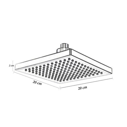 Soffione doccia con led rgb 20X20 cm per cromoterapia doccia emozionale doccetta multicolore argento - enzoled