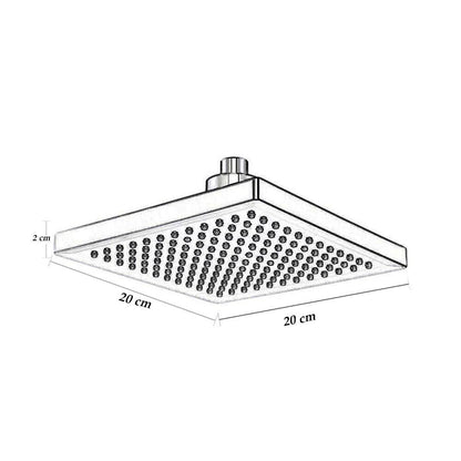 Soffione doccia con led rgb 20X20 cm per cromoterapia doccia emozionale doccetta multicolore argento - enzoled