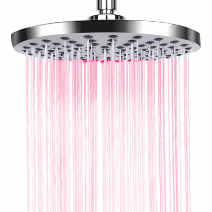 Soffione doccia con led rgb rotondo Ø 20 cm per cromoterapia doccia emozionale doccetta multicolore argento - enzoled