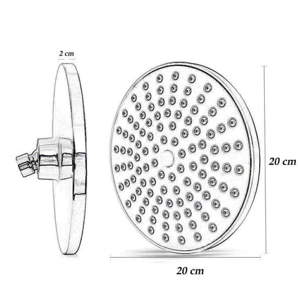 Soffione doccia con led rgb rotondo Ø 20 cm per cromoterapia doccia emozionale doccetta multicolore argento - enzoled