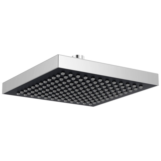 Soffione per doccia da bagno quadrato 10x10cm effetto pioggia nero in termoplastica - enzoled