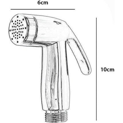 droscopino in ABS Cromato Lucido per la Pulizia di Water bidet doccetta Attacco 1/2 per toilette igiene Intima con Pulsante Shut/off - enzoled