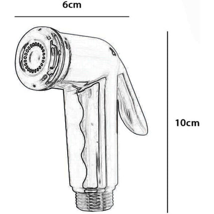 Idroscopino in abs cromato lucido attacco 1/2 per la pulizia di water bidet doccetta per toilette igiene intima con pulsante shut/off - enzoled