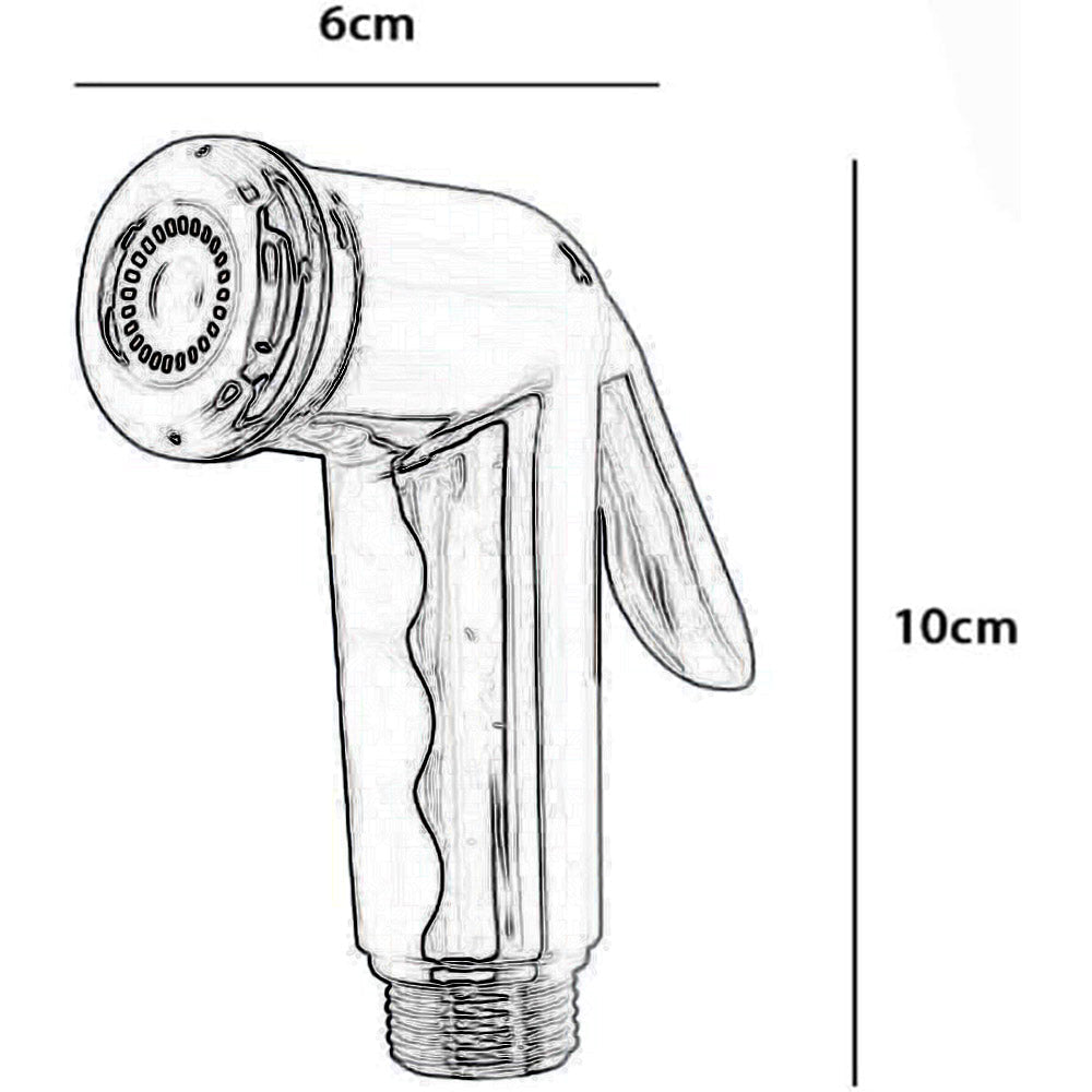 Idroscopino in abs cromato lucido attacco 1/2 per la pulizia di water bidet doccetta per toilette igiene intima con pulsante shut/off - enzoled