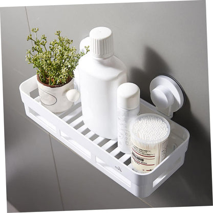Mensola con ventosa senza fori rettangolare da bagno per doccia scaffale per shampoo portasapone - enzoled
