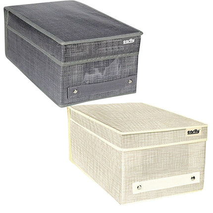 Scatola porta abiti con coperchio porta documenti oggetti contenitore organizer per casa ufficio 18x33x15 cm - enzoled