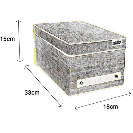 Scatola porta abiti con coperchio porta documenti oggetti contenitore organizer per casa ufficio 18x33x15 cm - enzoled