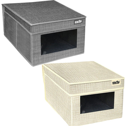 Scatola porta abiti con coperchio porta documenti oggetti contenitore organizer per casa ufficio 25x35x16 cm - enzoled