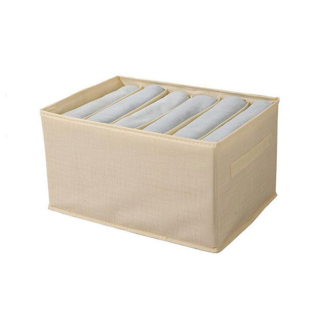 Scatola box pieghevole per pantaloni maglioni jeans 6 scomparti contenitore organizer salvaspazio per armadi 36x20x25 cm - enzoled