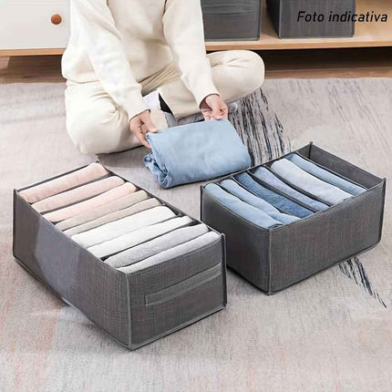 Scatola box pieghevole per pantaloni maglioni jeans 6 scomparti contenitore organizer salvaspazio per armadi 36x20x25 cm - enzoled