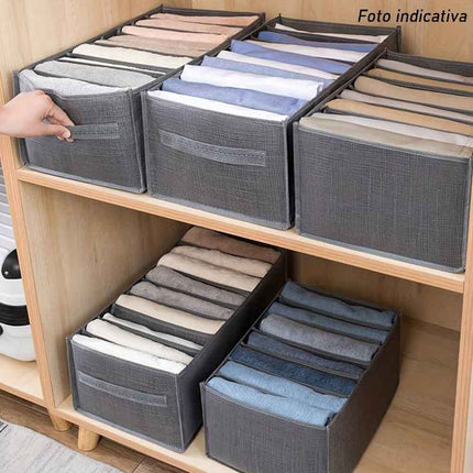Scatola box pieghevole per pantaloni maglioni jeans 6 scomparti contenitore organizer salvaspazio per armadi 36x20x25 cm - enzoled