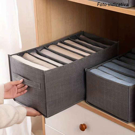 Scatola box pieghevole per pantaloni maglioni jeans 6 scomparti contenitore organizer salvaspazio per armadi 36x20x25 cm - enzoled