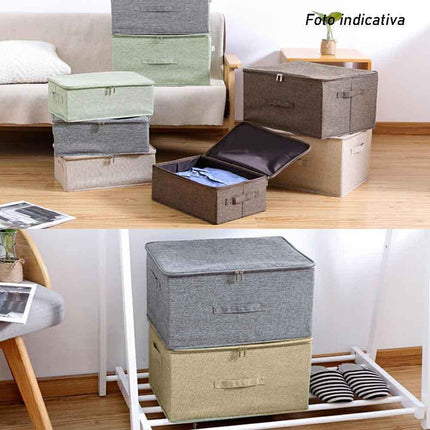 Scatola box porta abiti contenitore organizer portaoggetti per armadi con chiusura zip cerniera 35x45x20 cm - enzoled
